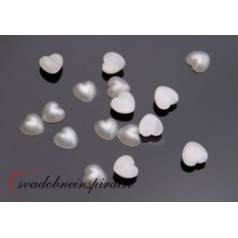 Akrylová aplikácia - SRDIEČKA perleťové (50 ks) 