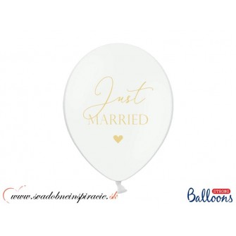 Balóny "JUST MARRIED" - Biele (6 ks) 
