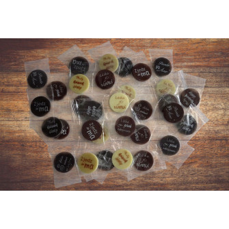 Mini svadobn&eacute; čokol&aacute;dky S N&Aacute;PISMI (50 ks)